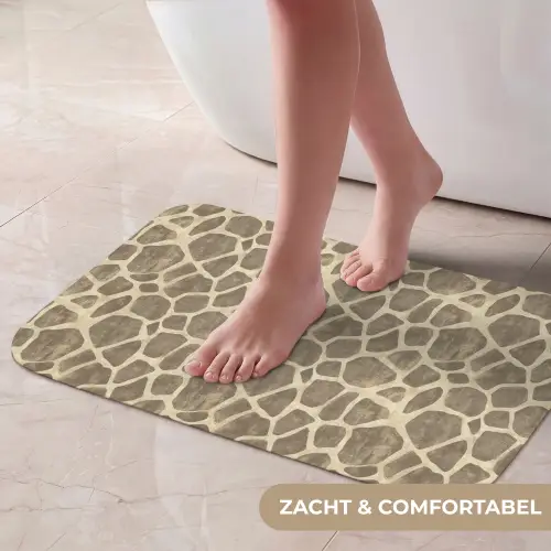 Giraf - Patroon - Beige - Bruin Badmat klein 997 -USP_ZachtNL