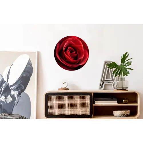 Rood - Roos - Romantisch Wandcirkel aluminium klein -kantoor