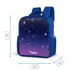 Sterren - Galaxy - Blauw - Roze Kinderrugzak - Blauw middel -productfoto_formaten