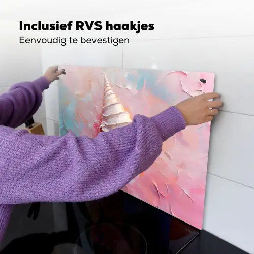 Schelp - Pastel - Pink Inductie beschemer met haakjes klein -ky-ophangen-nl