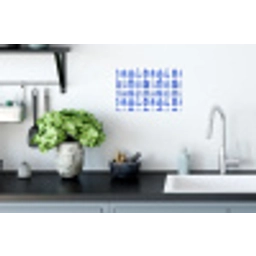 Patroon - Huizen - Blauw Muursticker klein 286 -keuken