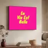 Quote - Retro - Roze Textielframe zwart klein -sfeer3