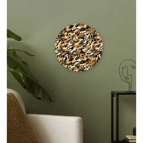 Camouflage - Aardetinten - Patroon Wandcirkel plexiglas klein 852 -sfeer3