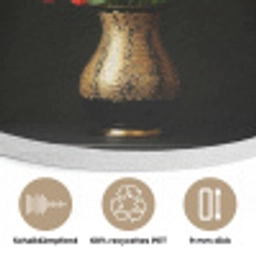 Kleurrijk - Boeket - Vaas - Goud Akoestische PET Vilt - Rond klein -closeup_DE