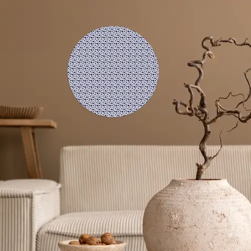 Oceaan - Bubbel - Blauw - Wit Wandcirkel behangsticker klein 186 -sfeer1