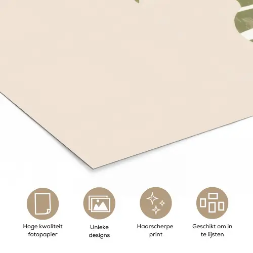Vaas - Geruit - Bloem - Groen poster papier klein -closeup_NL