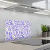 Blauw - Patroon - Abstract - Beige keuken achterwand spatscherm klein 900 -3d_schuin