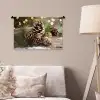Dennenappels - Kerstsfeer - Bruin - Groen Wandkleed katoen klein -sfeer4