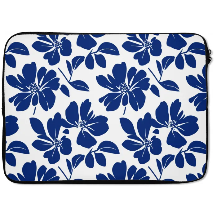 Floraal - Modern - Blauw laptophoes neopreen klein 279 -zkaufland3dotto
