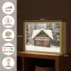 Huis - Bos - Winter - Natuur - Sneeuw Light Box met batterij (Wandlamp) middel -USP_websiteoverzichtNL