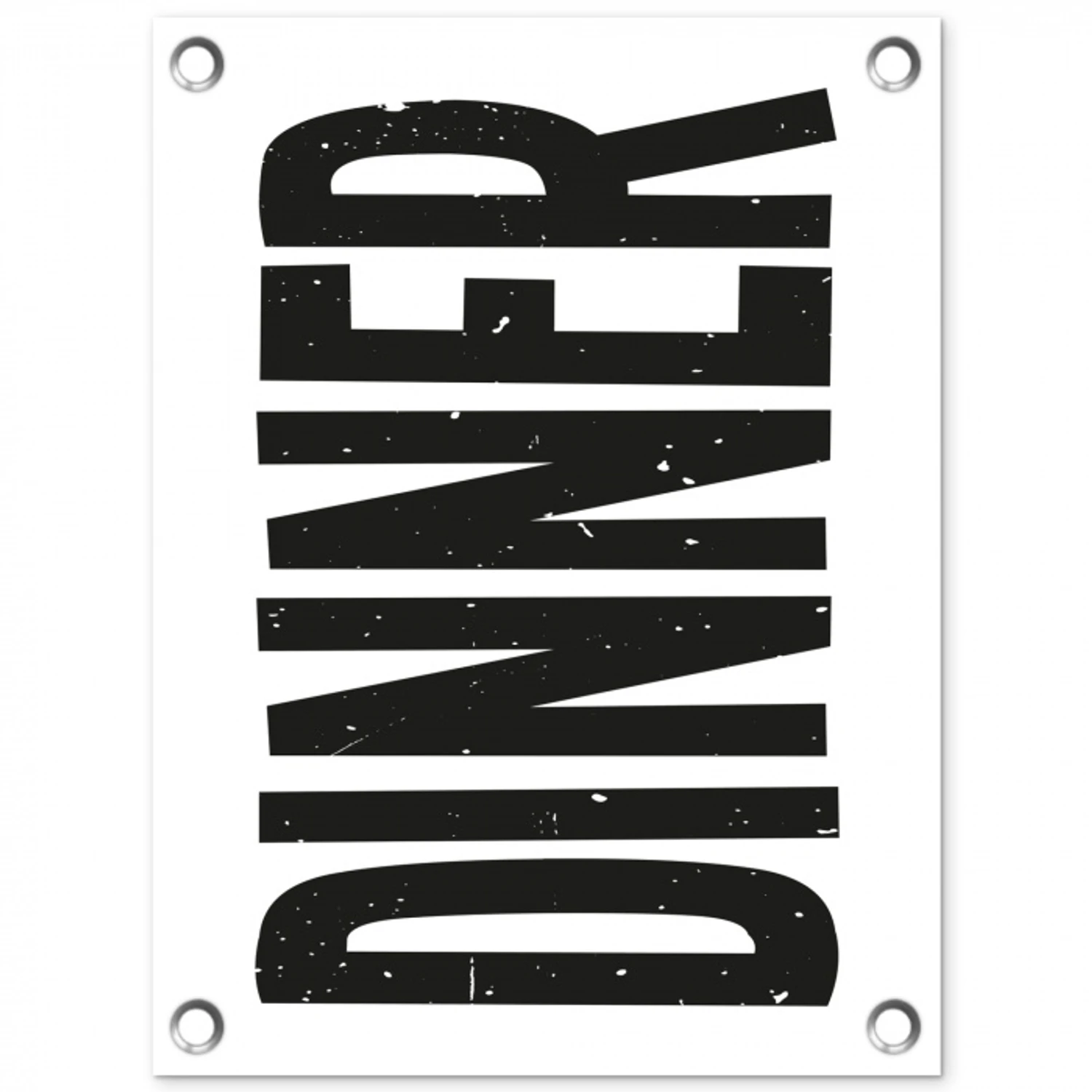 Zwart - Decoratie - Vintage - Eten tuinposter los doek klein -3d