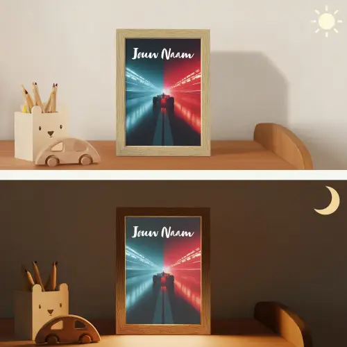 Raceauto - Verlichting - Neon - Rood Light Box met kabel (Kinderlampje) klein -sfeer3_kind