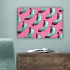 Bananen - Patroon - Blauw - Roze canvas 2cm klein -sfeer4