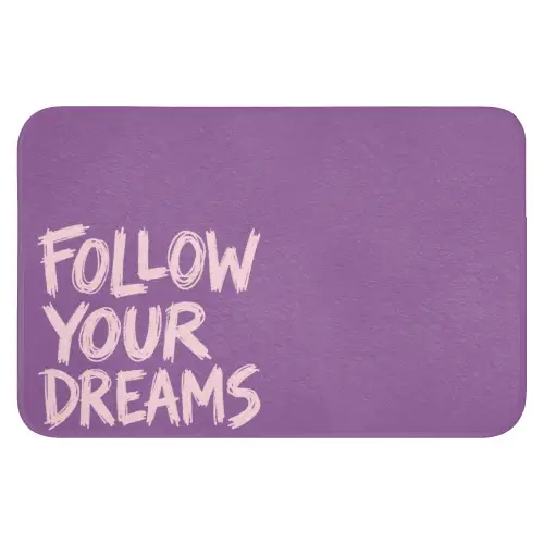 Follow your dreams - Paars - Penseeltextuur Badmat klein -3d