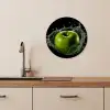 Appel - Groen - Fruit - Water - Zwart KitchenYeah - Keuken - Wandcirkel Forex klein -sfeer3