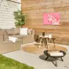 Zebra - Pink - Verf Tuinposter op houten frame 2 cm dik klein -sfeer2