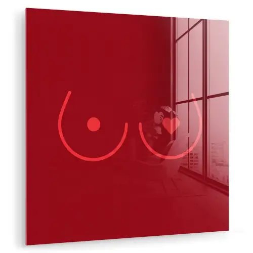Minimalistisch - Lijnillustratie - Rood plexiglas 5mm klein -zzzproduct_nieuw
