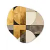 Abstract - Goud - Grijs - Vormen - Geometrisch Wandcirkel Organisch Forex 3mm klein -3d