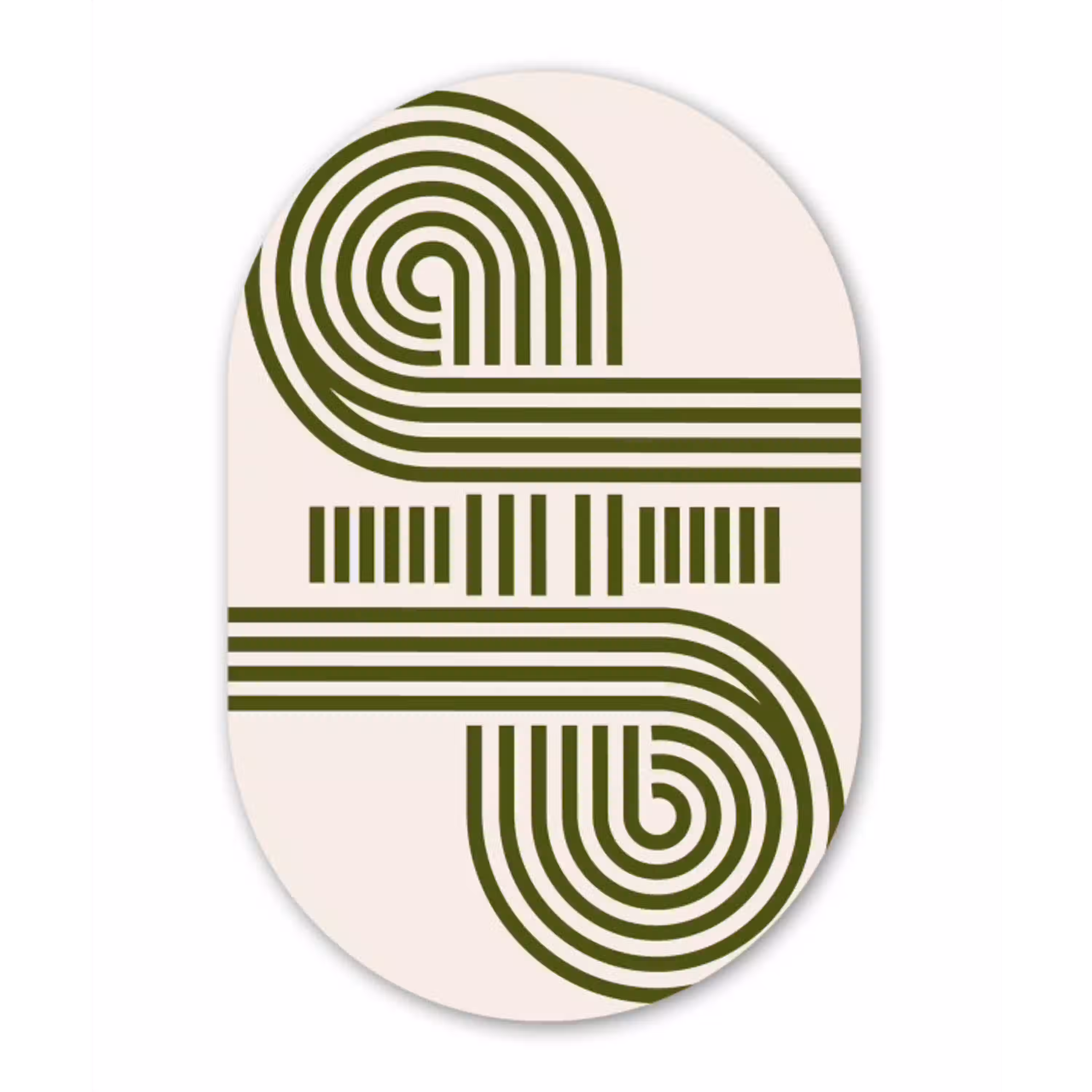 Abstract - Vormen - Modern - Groen Wandcirkel Ovaal Aluminium middel -3d