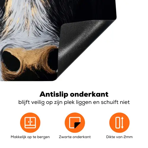 Stier - Hoorns - Snuit - Goud Inductie beschermer vinyl 3mm klein -zzzzzzz-td-onderkant