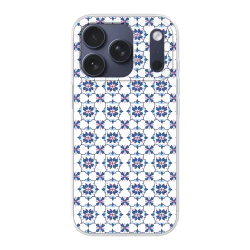 Modern - Patroon - Blauw - Roze Telefoonhoesje iPhone 17 Pro klein 878 -3d