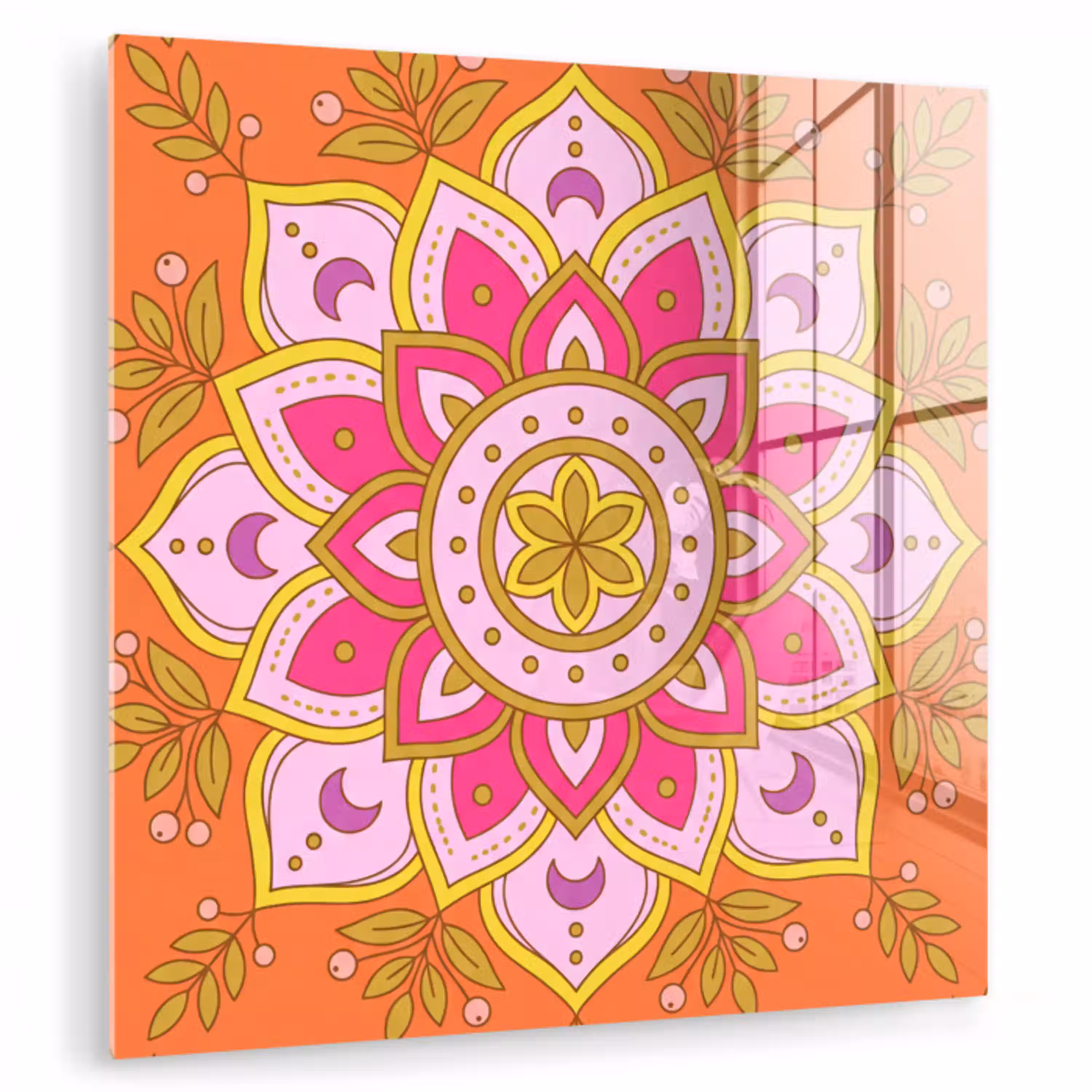 Patroon - Bloemmotief - Decoratie - Abstract - Roze plexiglas 5mm klein -zzzproduct_nieuw
