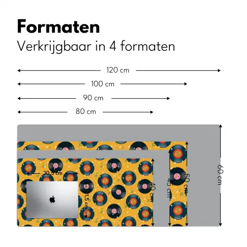 Muziek - Patroon - Geel Muismat XXL klein 681 -sfeer5