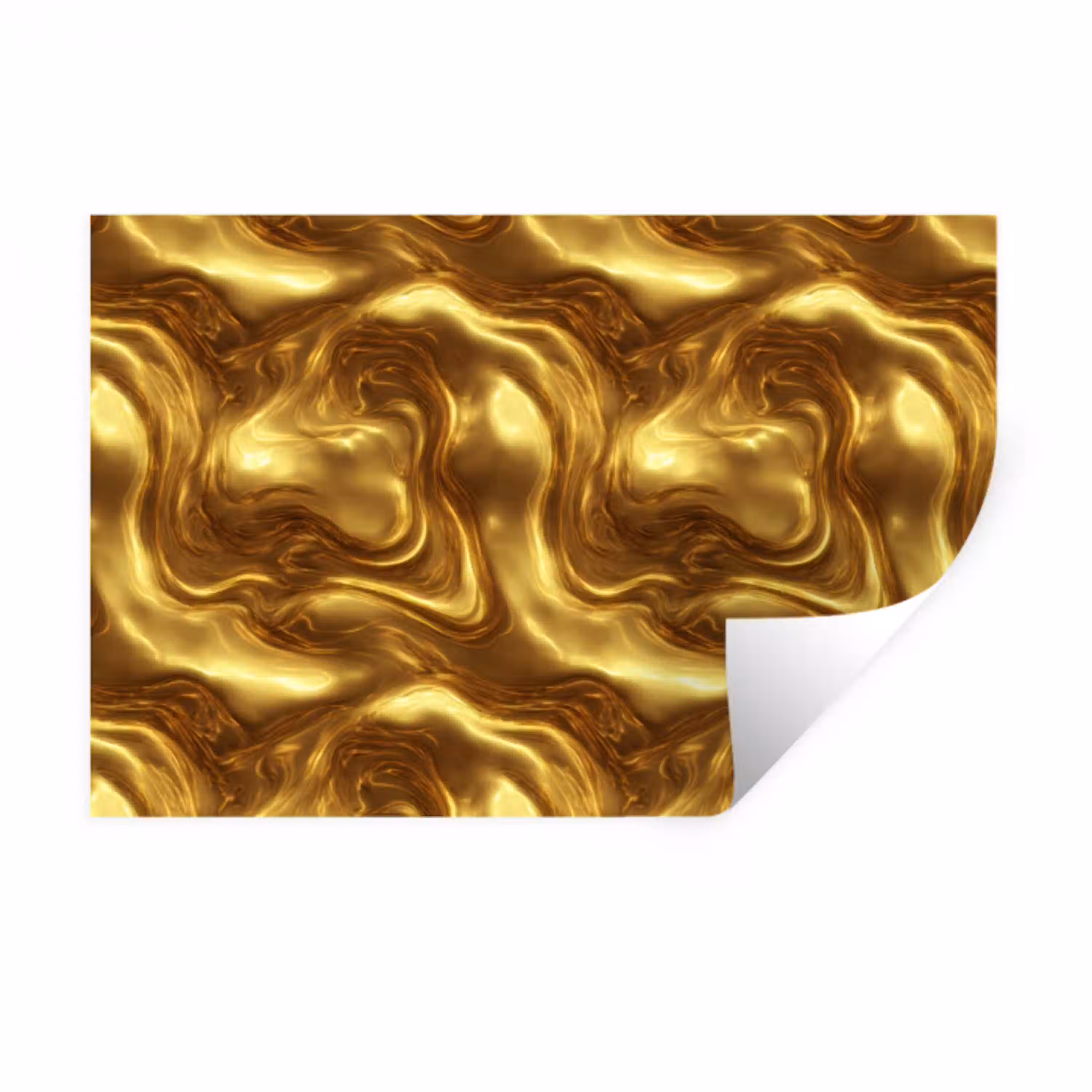 Textuur - Vloeibaar - Organisch - Goud Muursticker klein 286 -3d