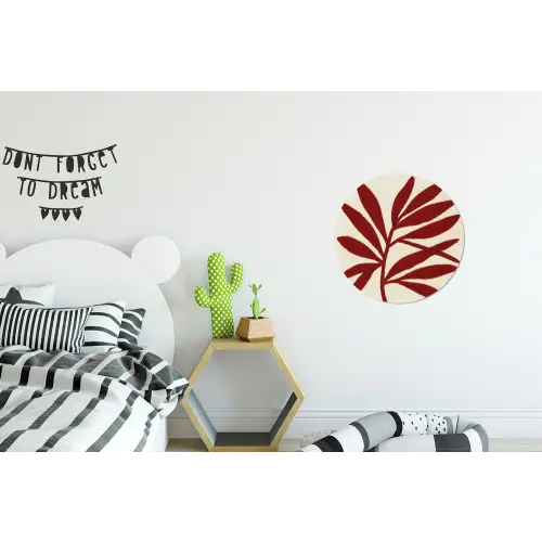 Tak - Bladeren - Rood Wandcirkel aluminium klein -kinderkamer