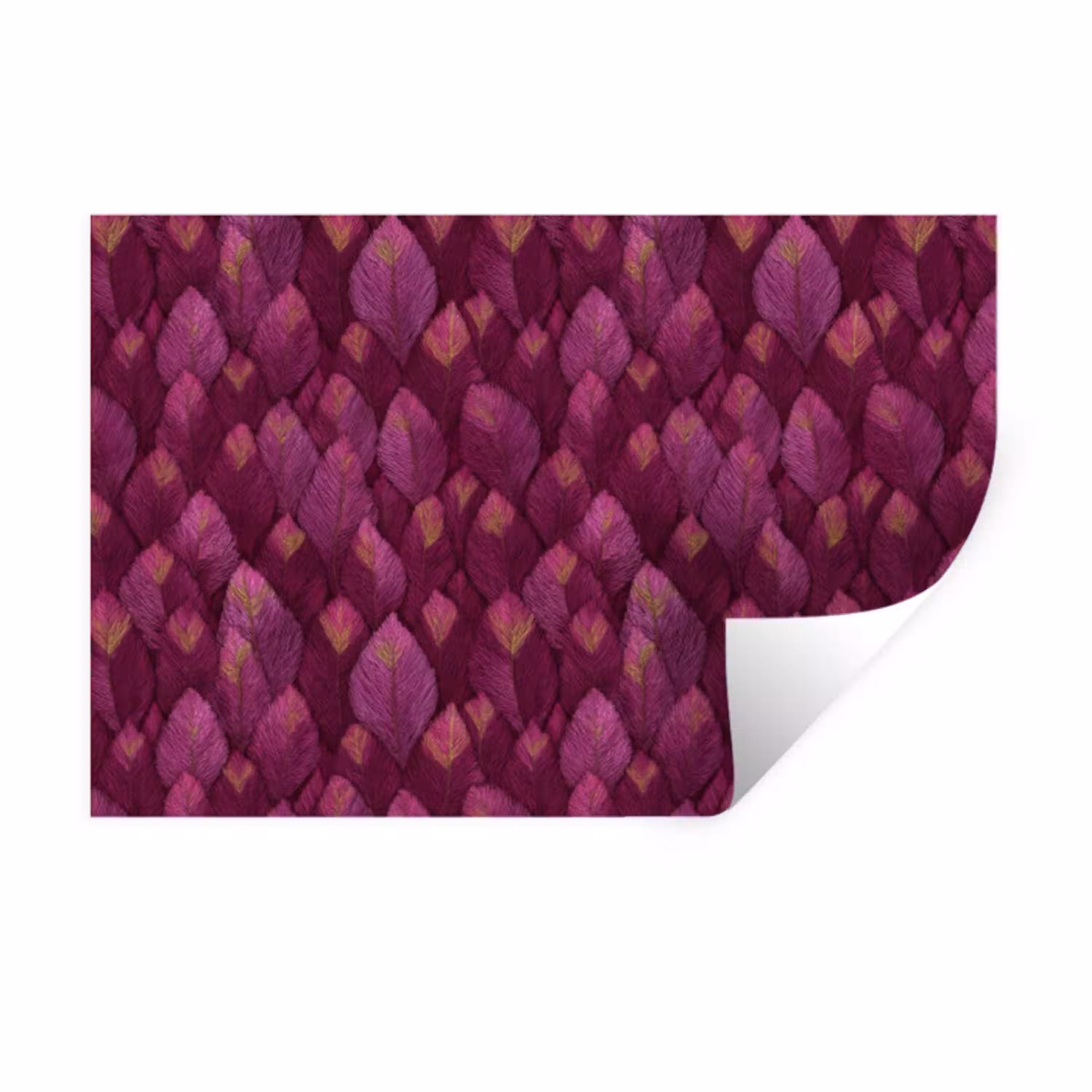 Bladeren - Patroon - Burgundy Muursticker klein 286 -3d