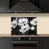 Bloemen - Wit - Abstract keuken achterwand spatscherm klein -sfeer1