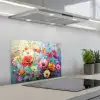 Bloemen - Kleurrijk - Waterverf - Natuur - Zomer keuken achterwand spatscherm klein -3d_schuin