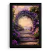 Poort - Paars - Bloemen fotolijst zwart zonder passe partout klein -3d