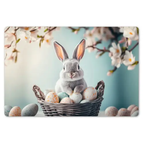 Konijn - Eieren - Mand Placemat vinyl groot -zzsfeer1_Kitchenyeah-website