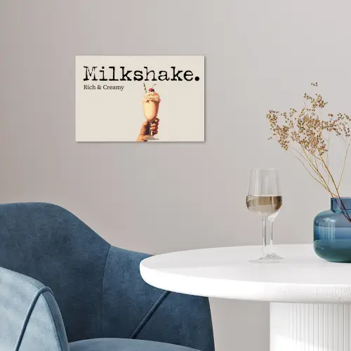 Milkshake - Kers - Rietje poster papier klein -sfeer3
