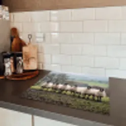 Schapen - Rij - Weide - Dieren - Platteland Inductie beschermer vinyl 3mm middel -sfeer3