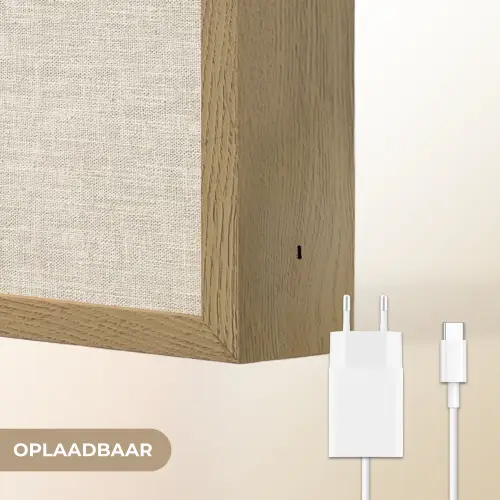 Linnen - Textuur - Beige Light Box met batterij (Wandlamp) middel 907 -USP_websiteoplaadbaarNL