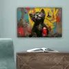 Graffiti - Kitten - Street art - Kat canvas 2cm klein -sfeer4