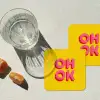 Oh ok - 3D - Geel - Roze onderzetter kurk middel -sfeer4