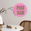 Tekst - Bold - Roze Wandcirkel kunststof plaat 5mm dik klein -sfeer4
