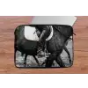 Paard - Sport - Zwart - Wit laptophoes neopreen klein -tafel