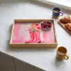 Roze - Bloemen - Cowboy Dienblad Rechthoek middel -sfeer2