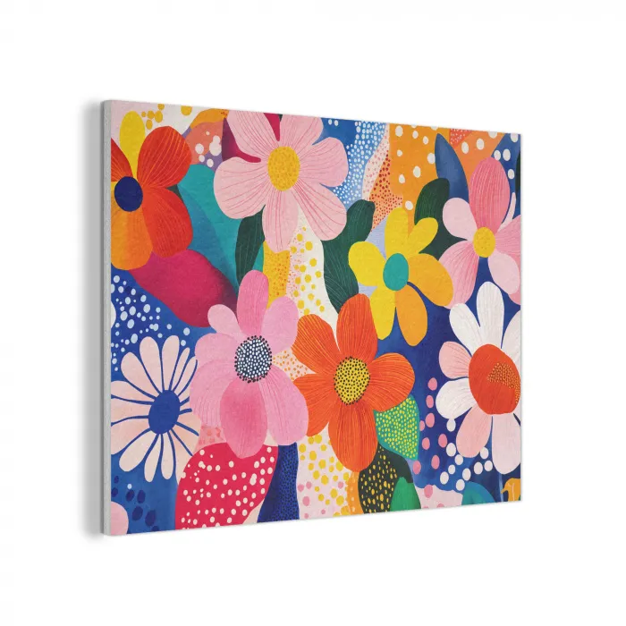 Bloemen - Kleurrijk - Stippen PET vilt klein -3d