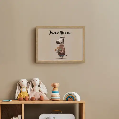 Zebra - Zonnebloemen - Warm Light Box met batterij (Wandlamp kind) middel -sfeer2_kind