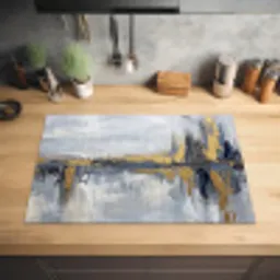 Abstract - Structuur - Goud - Grijs - Modern Inductie beschermer vinyl 3mm klein -sfeer5
