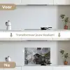 Marmer - Abstract - Goud - Grijs keuken achterwand spatscherm klein -voor_na_NL