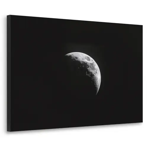 Maan - Hemel - Zwart - Schaduw Textielframe zwart klein -3d
