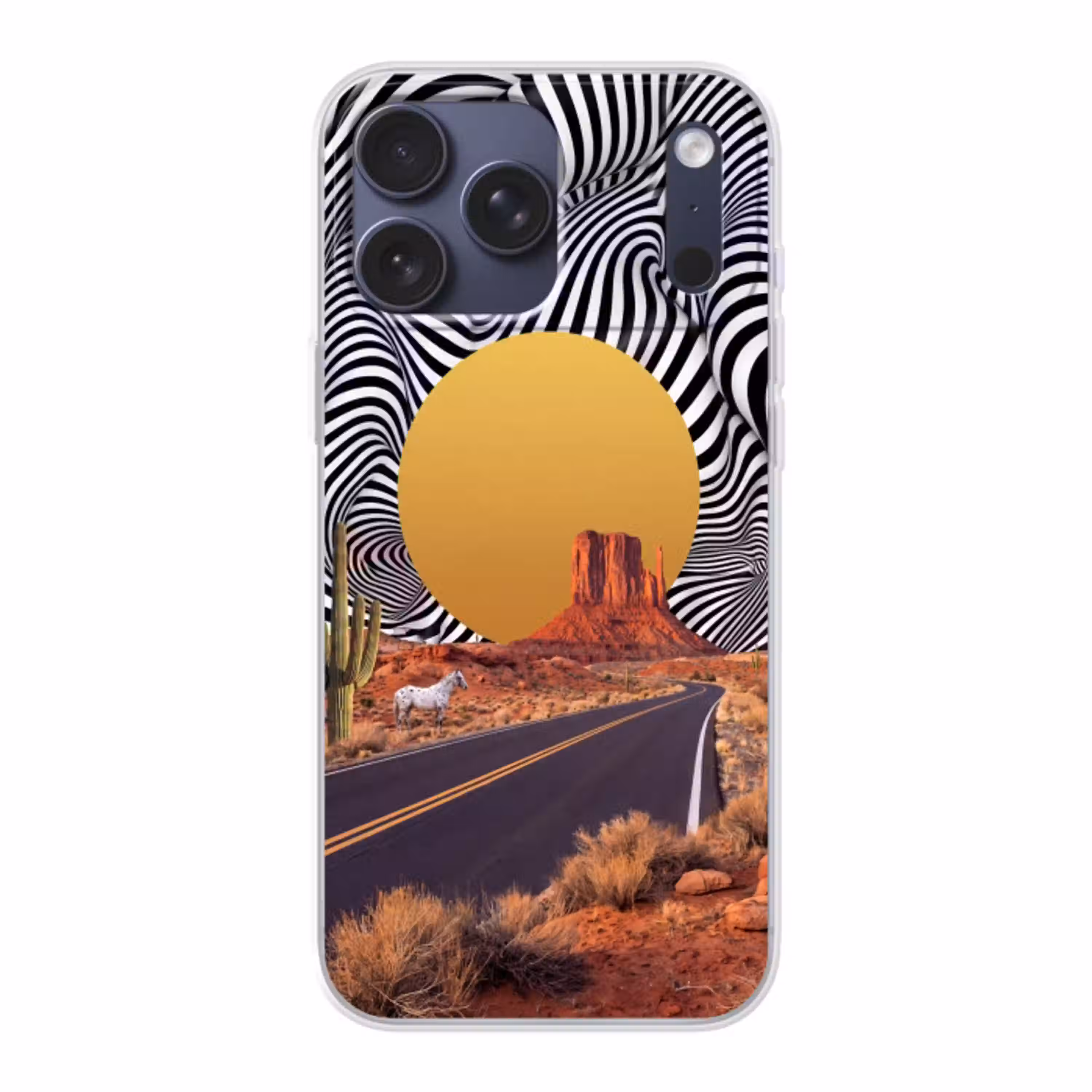 Paard - Woestijn - Natuur Telefoonhoesje iPhone 17 Pro Max klein -3d