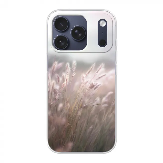 Telefoonhoesje - Graspluimen - Wind - Beige - Mistig
