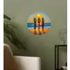 Vrouwen - Strand - Zondsondergang Wandcirkel behangsticker klein -sfeer2